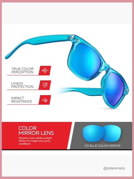 Translucent Frame Mirrored Lens UV400 Sunglasses Wayfarer Style